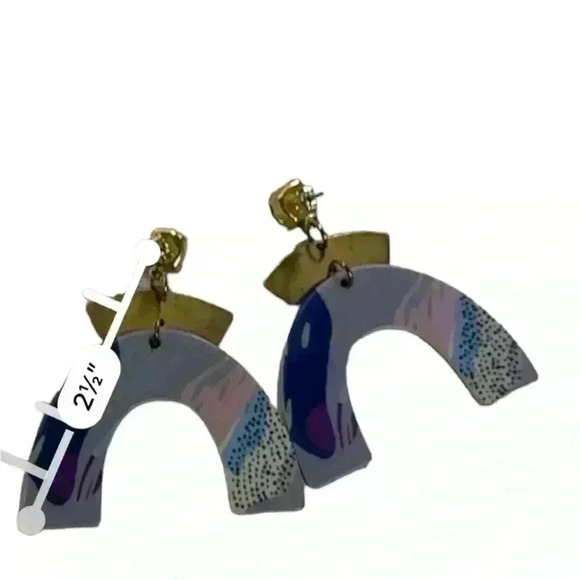 Multi-Color Rainbow Arch Dangling Earrings - Picture 3 of 3